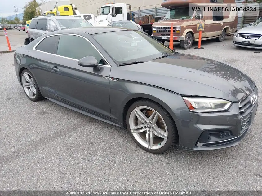AUDI A5 2018, VIN WAUUNAF56JA004834