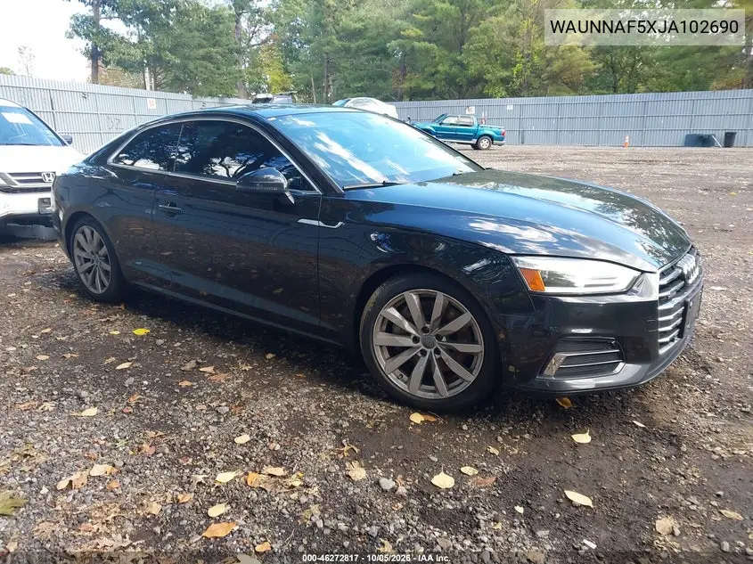 AUDI A5 2018, VIN WAUNNAF5XJA102690