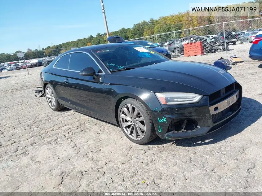 AUDI A5 2018, VIN WAUNNAF55JA071199