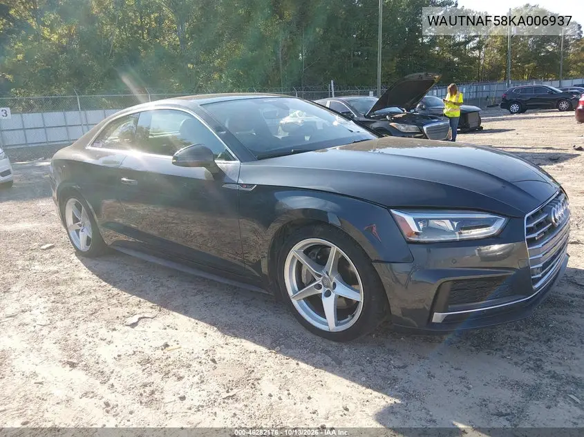AUDI A5 2019, VIN WAUTNAF58KA006937