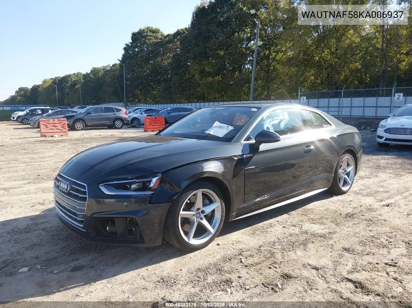 2019 AUDI A5 VIN WAUTNAF58KA006937 — фото 2