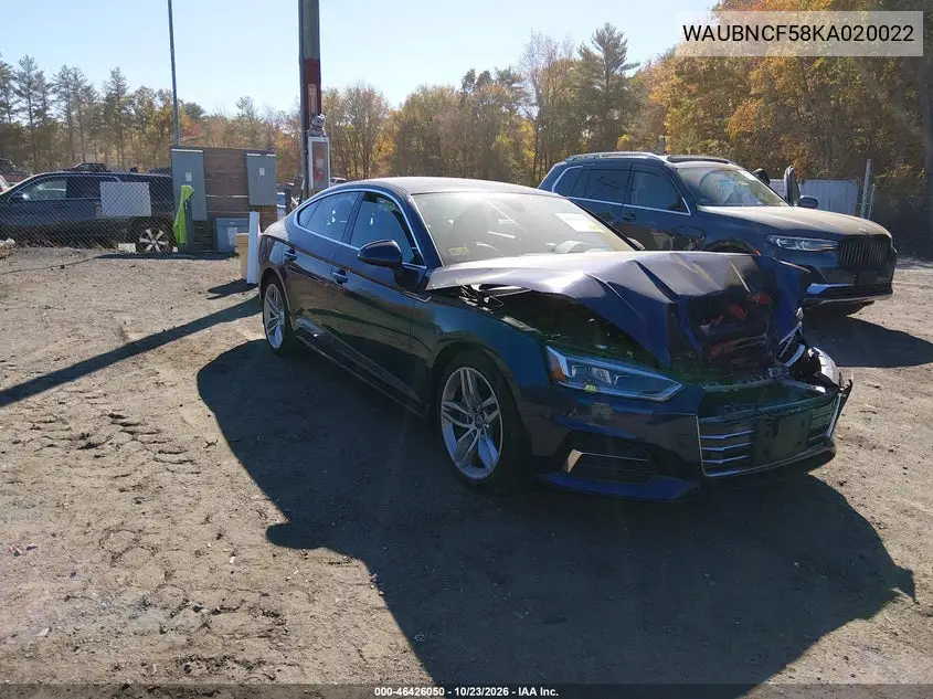 AUDI A5 2019, VIN WAUBNCF58KA020022