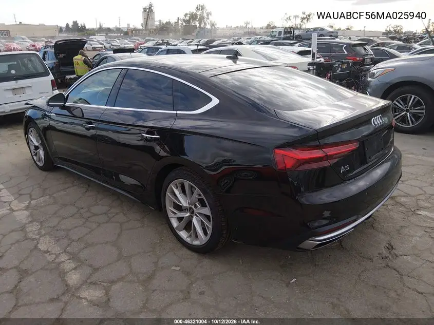 2021 AUDI A5 VIN WAUABCF56MA025940 — фото 3