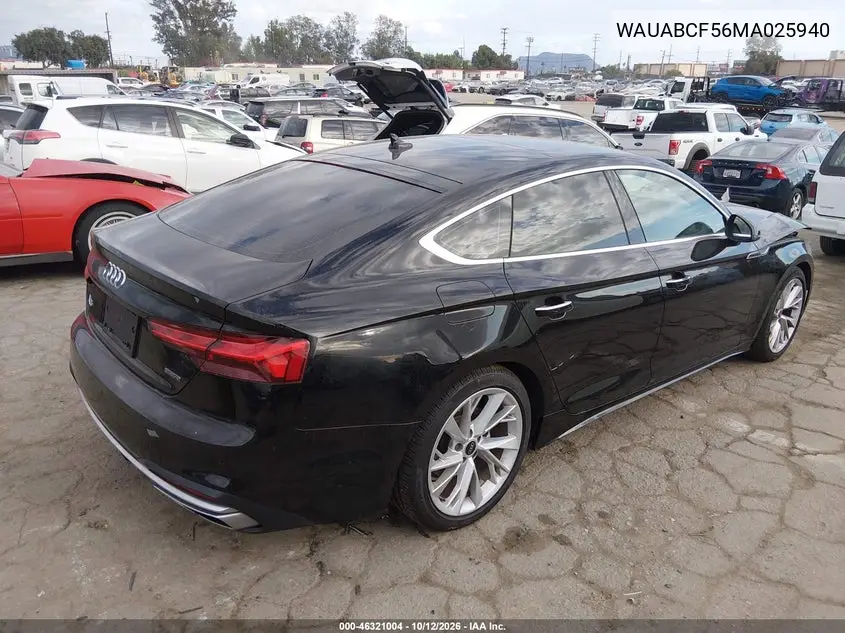 2021 AUDI A5 VIN WAUABCF56MA025940 — фото 4