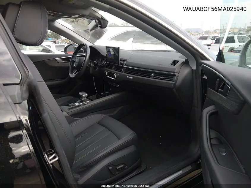 2021 AUDI A5 VIN WAUABCF56MA025940 — фото 5