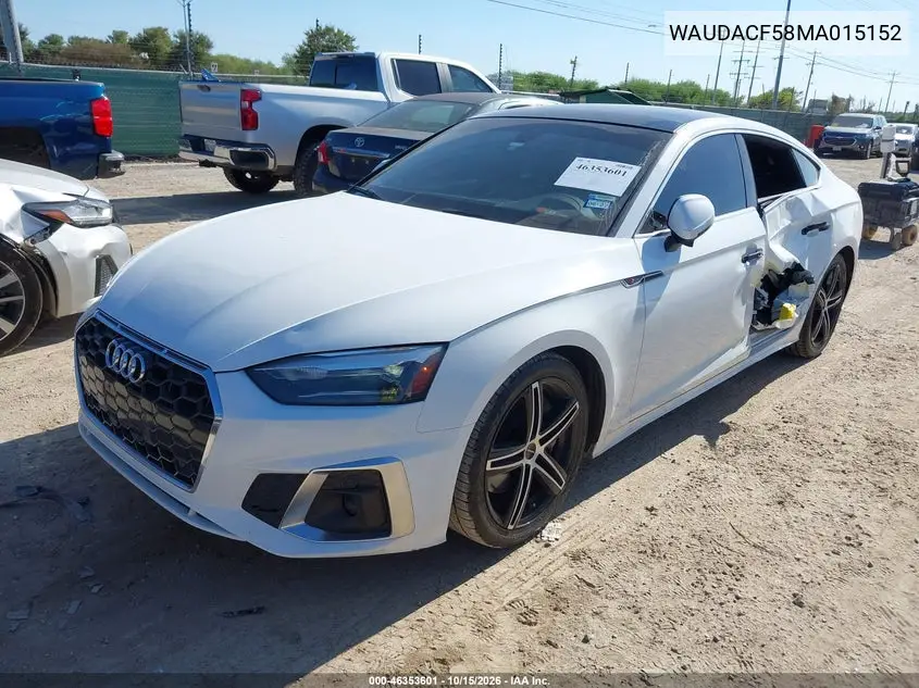 2021 AUDI A5 VIN WAUDACF58MA015152 — фото 2