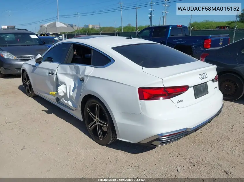 2021 AUDI A5 VIN WAUDACF58MA015152 — фото 3