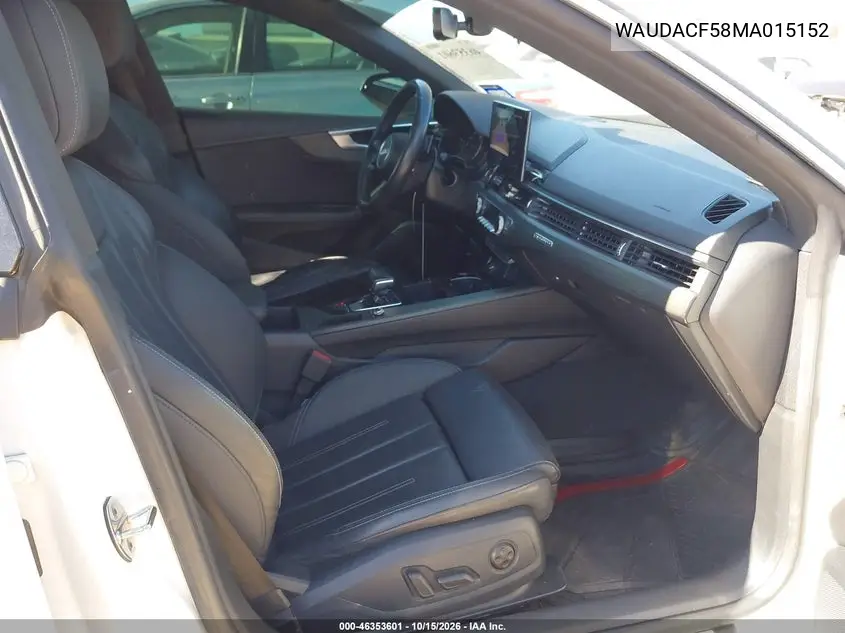 2021 AUDI A5 VIN WAUDACF58MA015152 — фото 5
