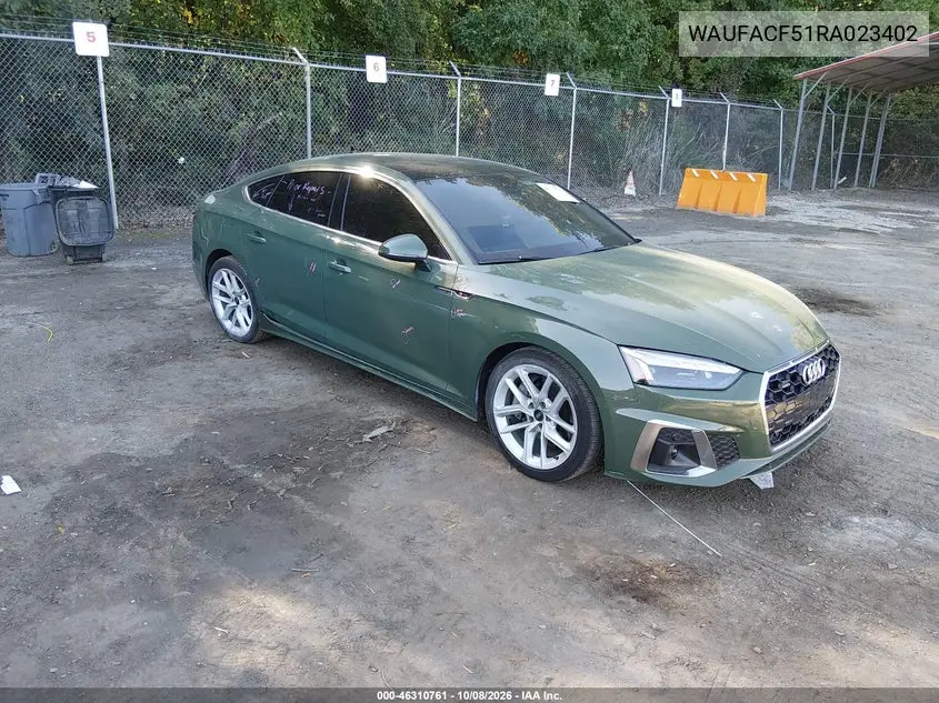 AUDI A5 2024, VIN WAUFACF51RA023402