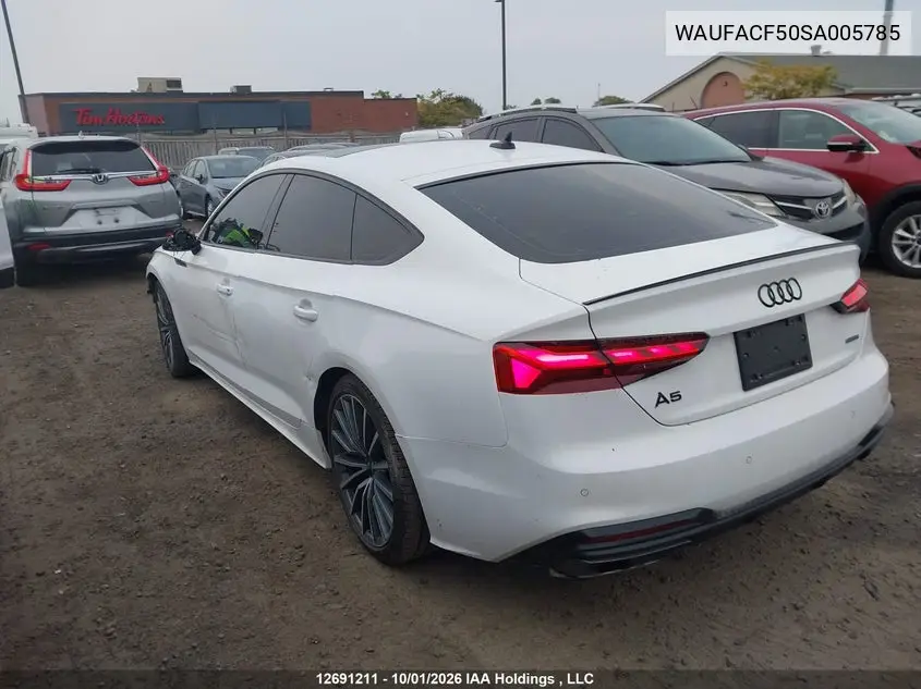 2025 AUDI A5 VIN WAUFACF50SA005785 — фото 3