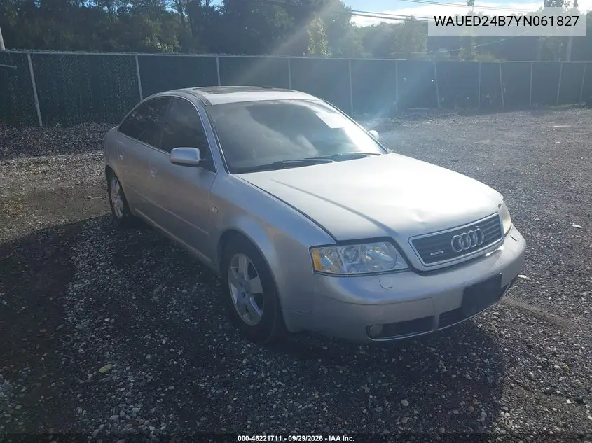 AUDI A6 2000, VIN WAUED24B7YN061827