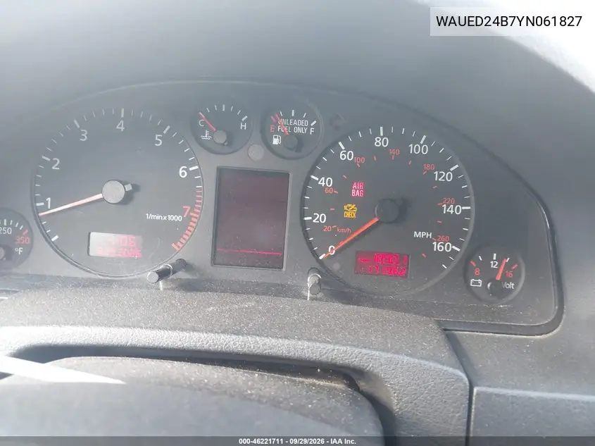 2000 AUDI A6 VIN WAUED24B7YN061827 — фото 7