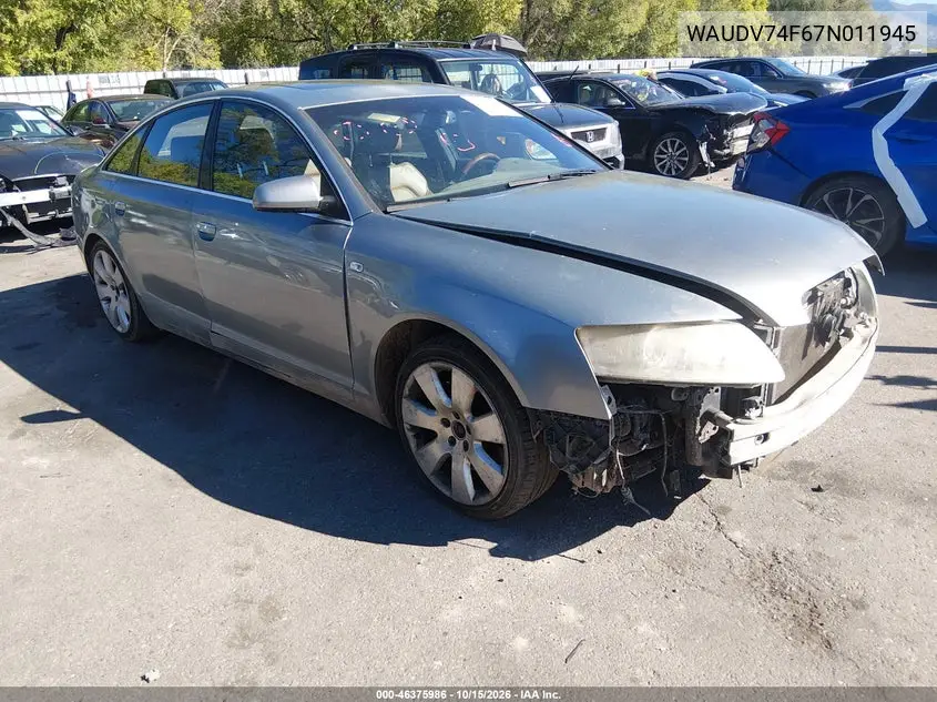 AUDI A6 2007, VIN WAUDV74F67N011945