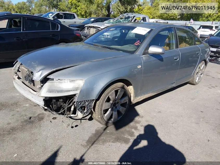2007 AUDI A6 VIN WAUDV74F67N011945 — фото 2