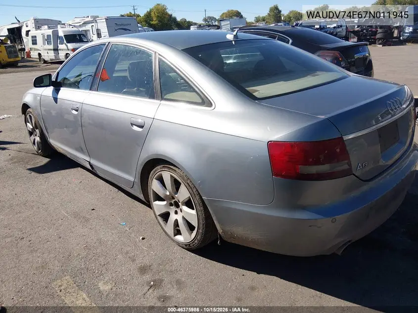 2007 AUDI A6 VIN WAUDV74F67N011945 — фото 3