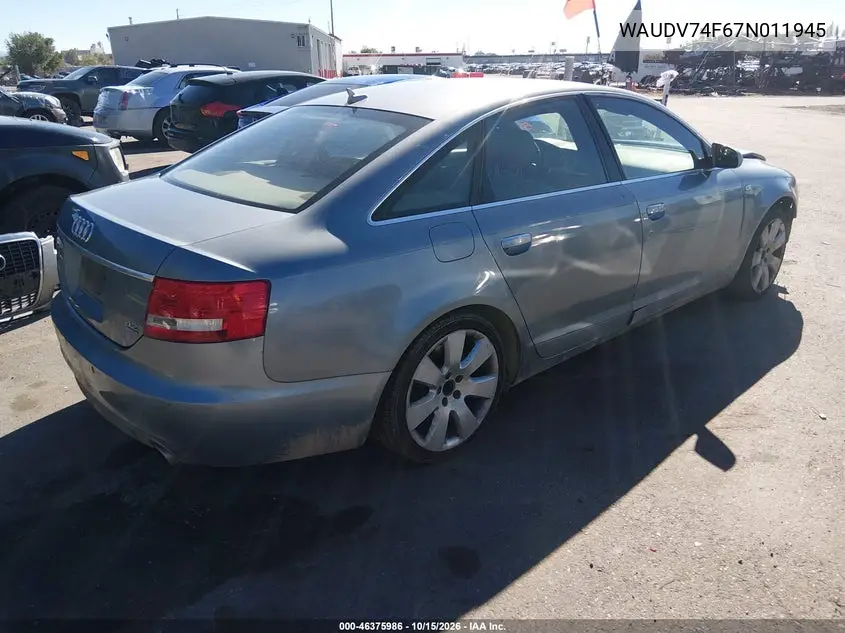 2007 AUDI A6 VIN WAUDV74F67N011945 — фото 4
