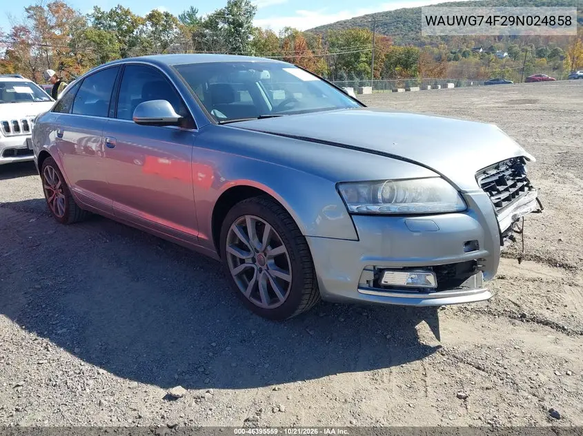 AUDI A6 2009, VIN WAUWG74F29N024858