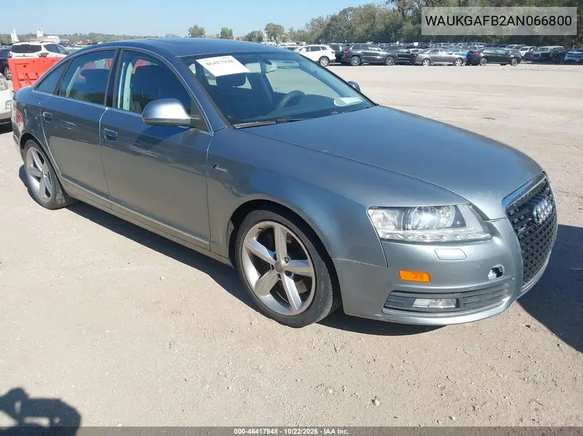 AUDI A6 2010, VIN WAUKGAFB2AN066800