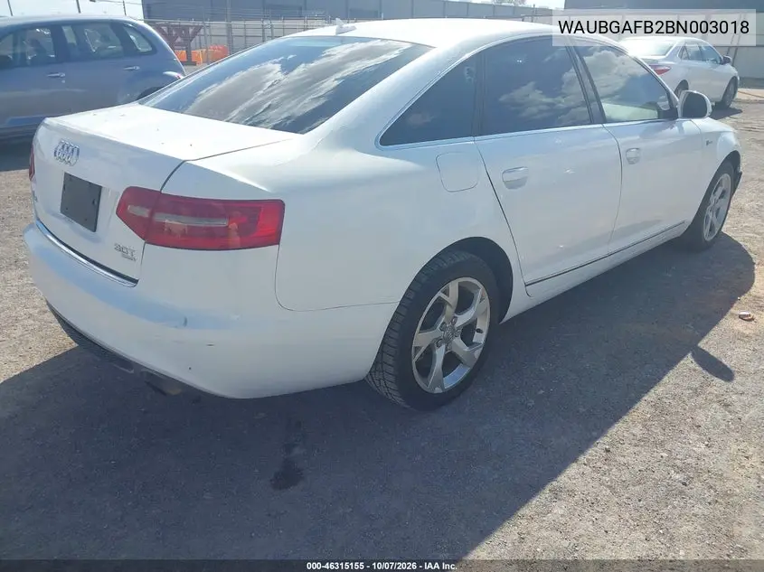 2011 AUDI A6 VIN WAUBGAFB2BN003018 — фото 4