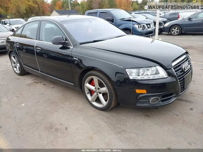 AUDI A6 2011, VIN WAUFGAFB5BN017688