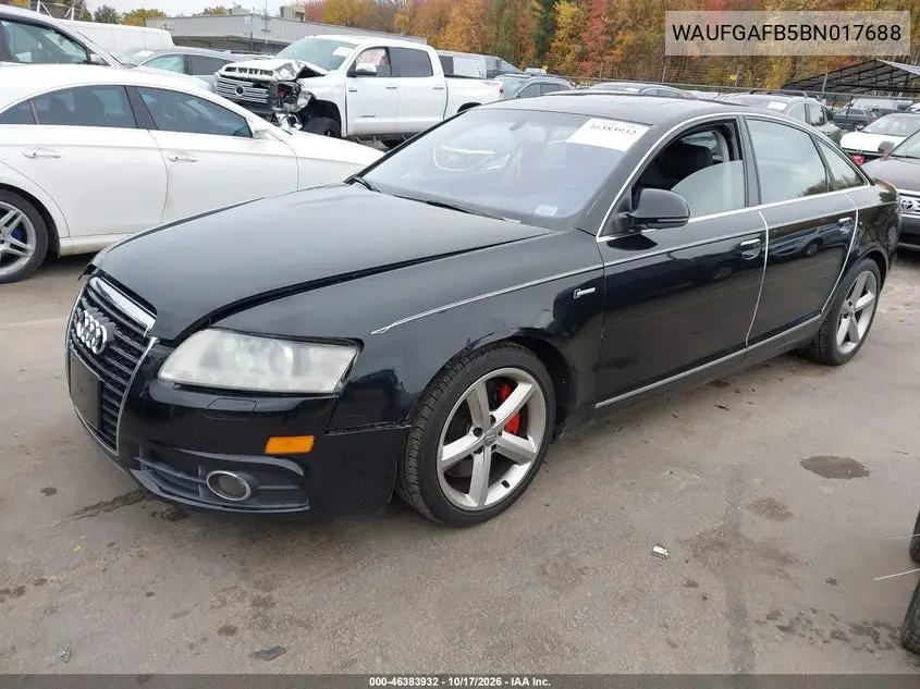 2011 AUDI A6 VIN WAUFGAFB5BN017688 — фото 2