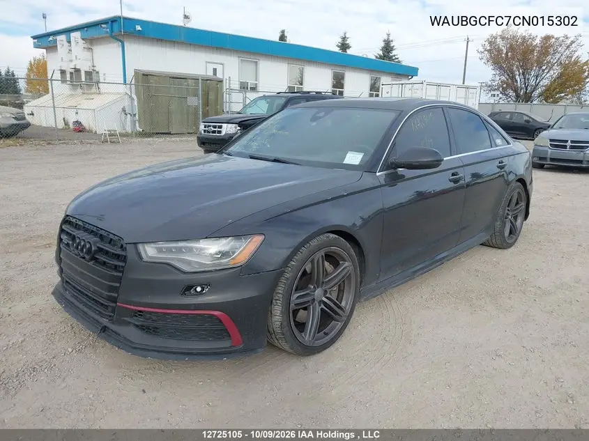2012 AUDI A6 VIN WAUBGCFC7CN015302 — фото 2
