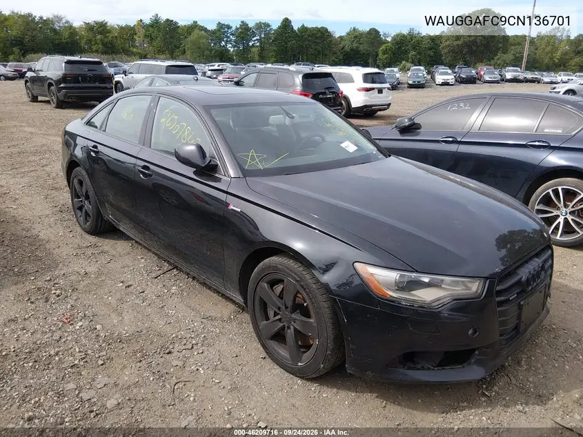 AUDI A6 2012, VIN WAUGGAFC9CN136701
