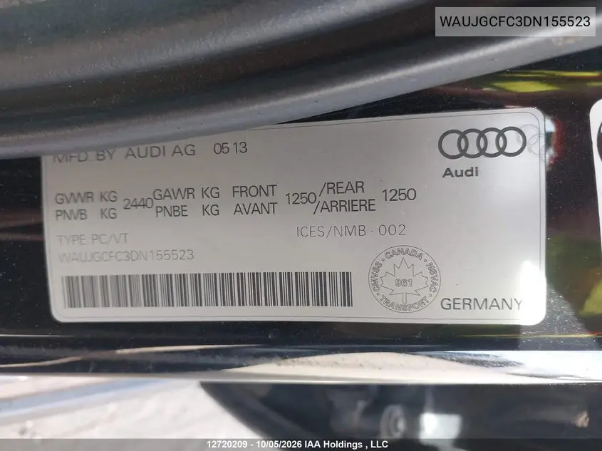 2013 AUDI A6 VIN WAUJGCFC3DN155523 — фото 18