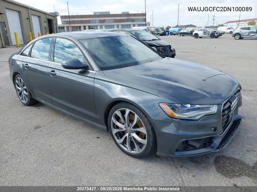 AUDI A6 2013, VIN WAUJGCFC2DN100089