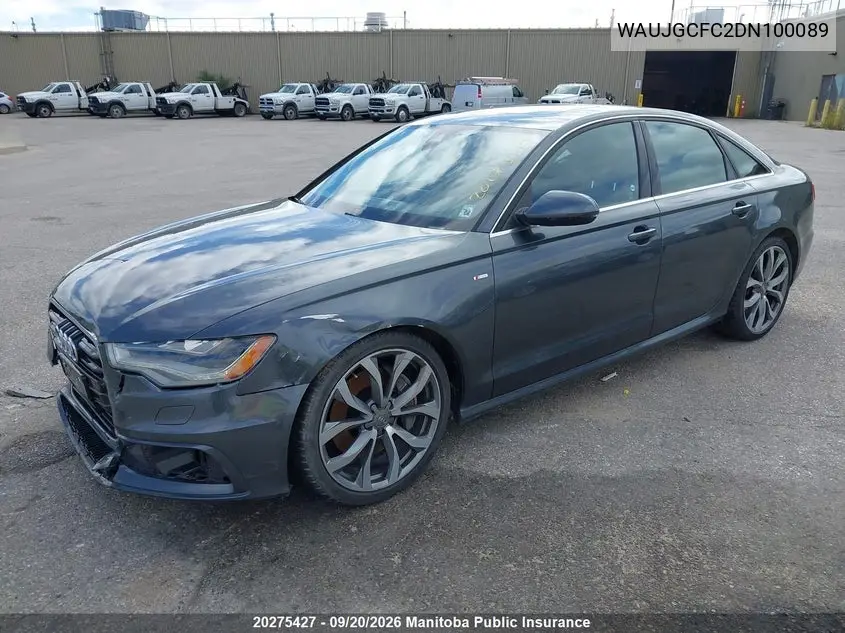 2013 AUDI A6 VIN WAUJGCFC2DN100089 — фото 2