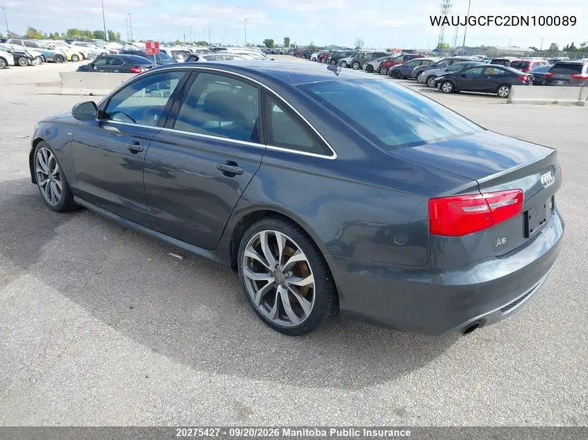 2013 AUDI A6 VIN WAUJGCFC2DN100089 — фото 3