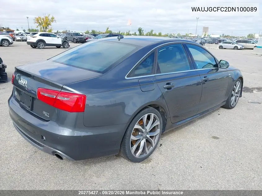 2013 AUDI A6 VIN WAUJGCFC2DN100089 — фото 4