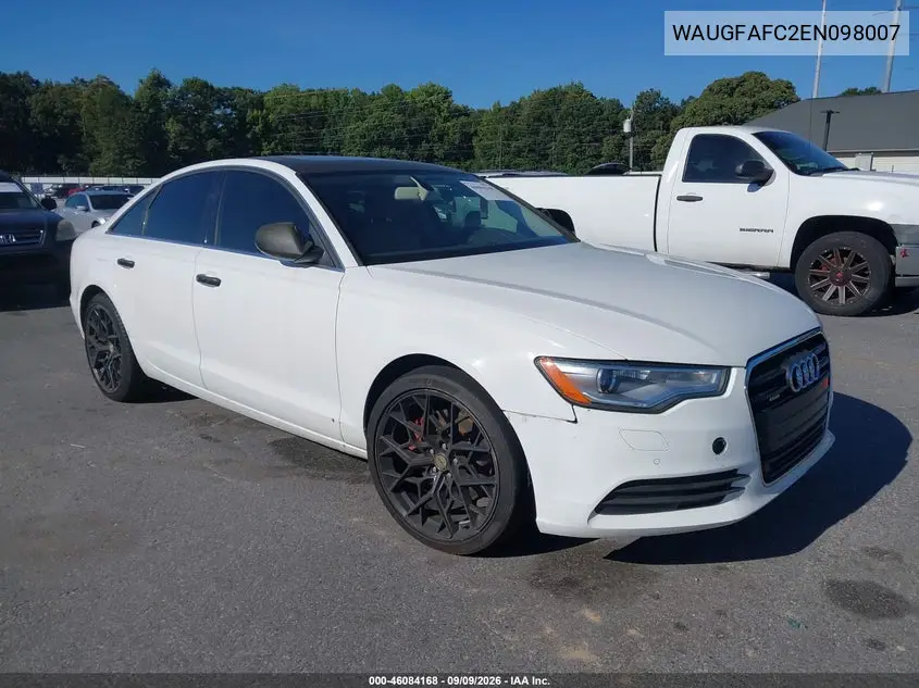 AUDI A6 2014, VIN WAUGFAFC2EN098007