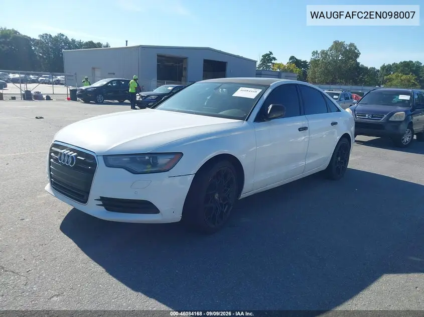 2014 AUDI A6 VIN WAUGFAFC2EN098007 — фото 2