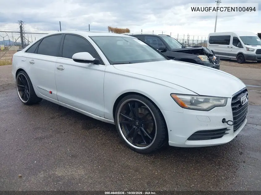 AUDI A6 2014, VIN WAUGFAFC7EN100494