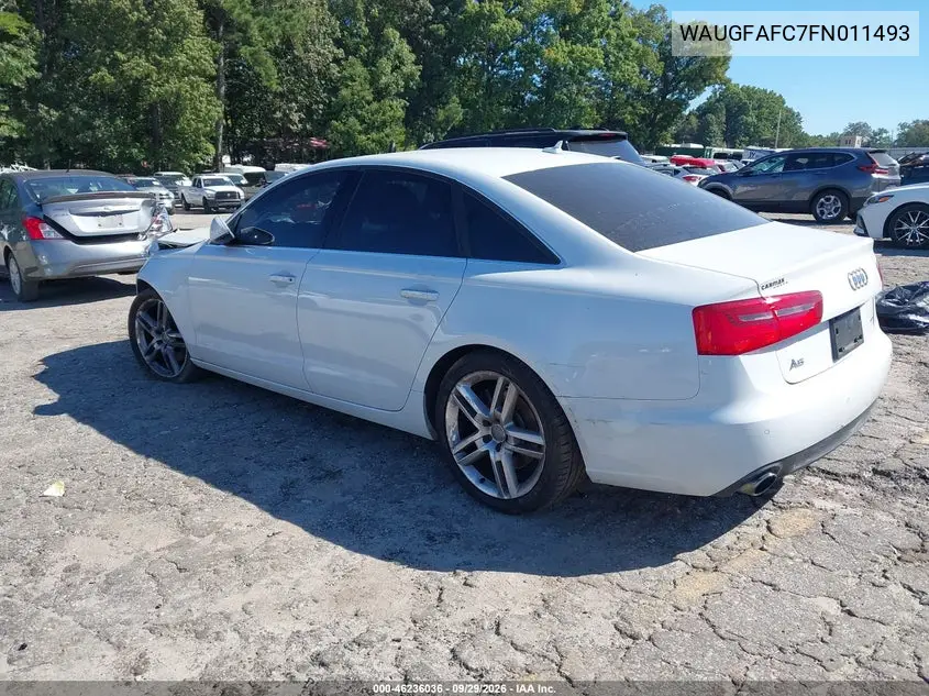 2015 AUDI A6 VIN WAUGFAFC7FN011493 — фото 3