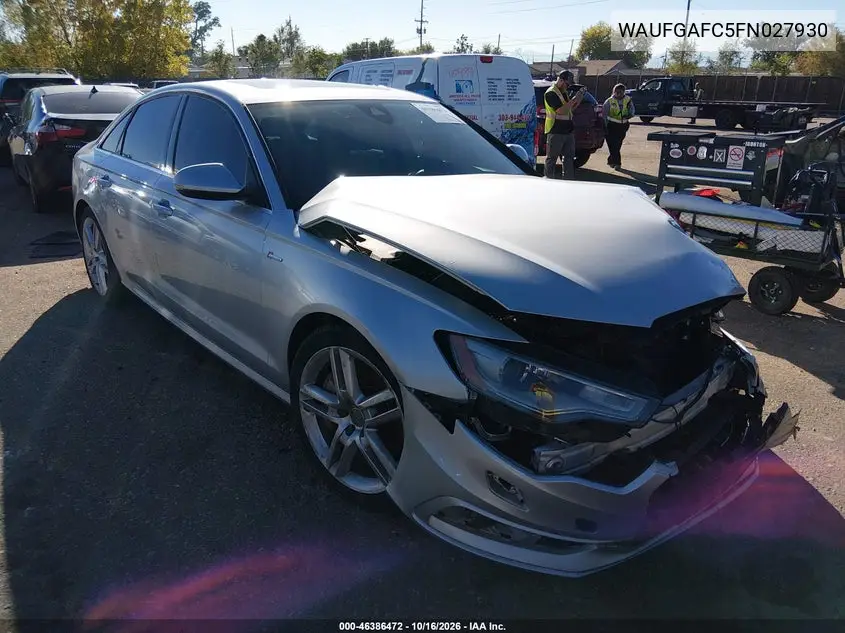 AUDI A6 2015, VIN WAUFGAFC5FN027930