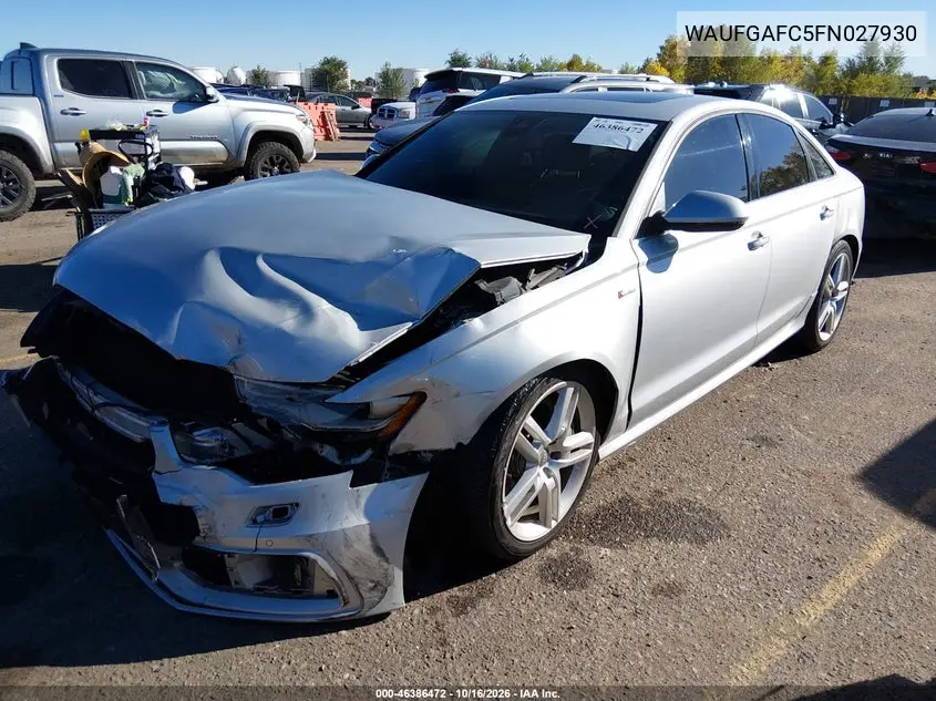 2015 AUDI A6 VIN WAUFGAFC5FN027930 — фото 2