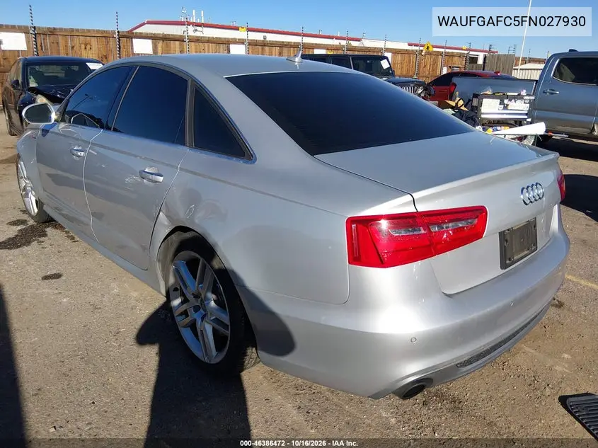 2015 AUDI A6 VIN WAUFGAFC5FN027930 — фото 3
