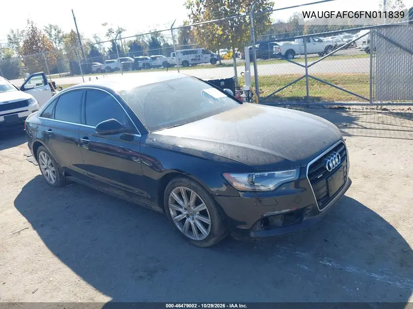 AUDI A6 2015, VIN WAUGFAFC6FN011839