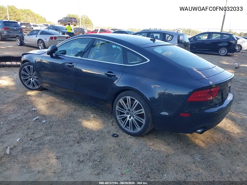 2015 AUDI A7 VIN WAUWGAFC0FN032033 — фото 3