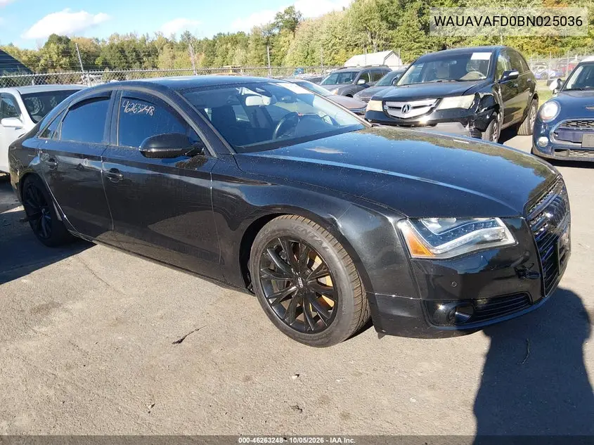AUDI A8 2011, VIN WAUAVAFD0BN025036