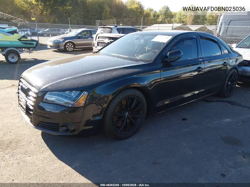 2011 AUDI A8 VIN WAUAVAFD0BN025036 — фото 2