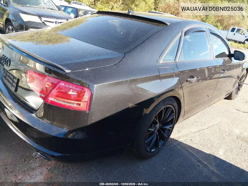 2011 AUDI A8 VIN WAUAVAFD0BN025036 — фото 4