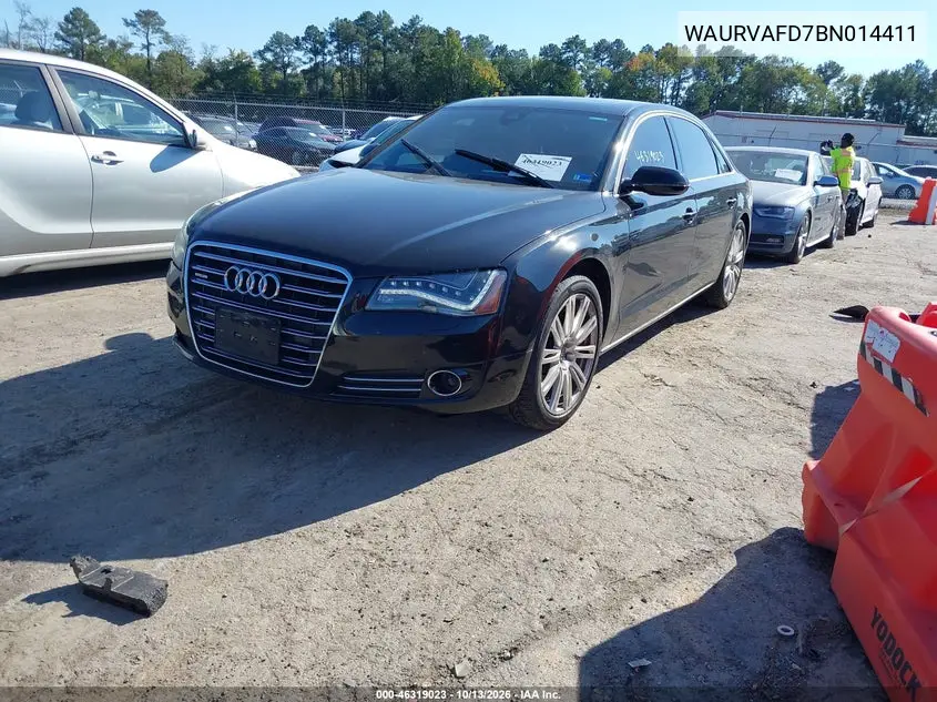 2011 AUDI A8 VIN WAURVAFD7BN014411 — фото 2