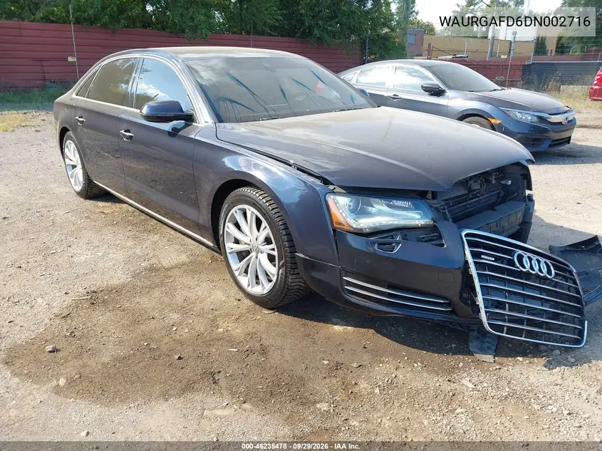 AUDI A8 2013, VIN WAURGAFD6DN002716