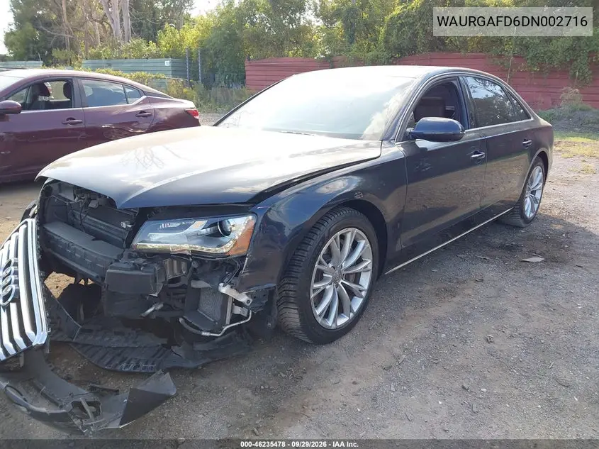 2013 AUDI A8 VIN WAURGAFD6DN002716 — фото 2