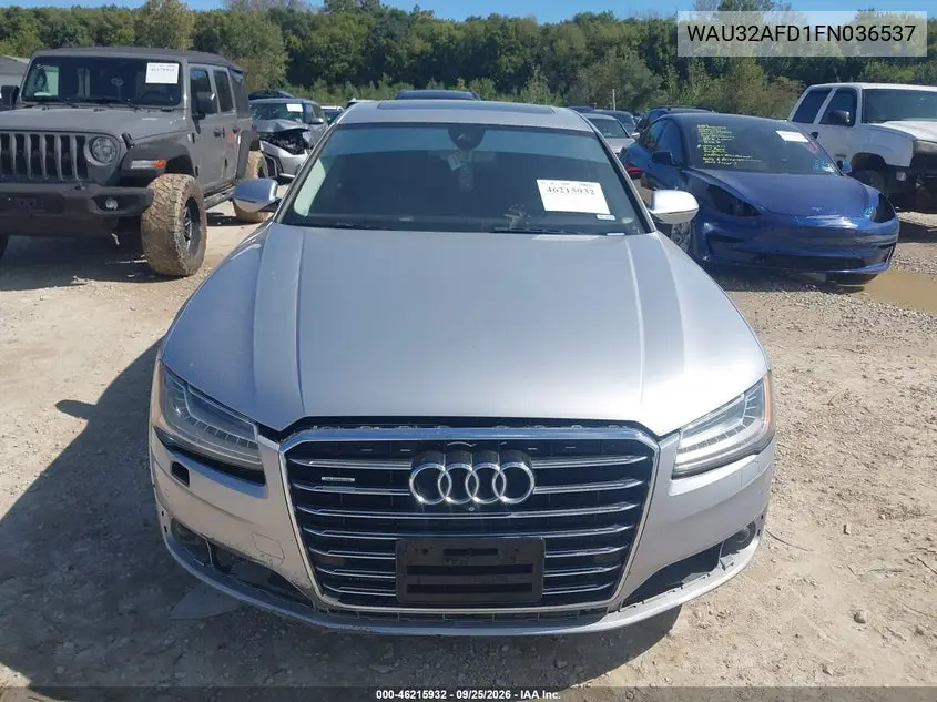 AUDI A8 2015, VIN WAU32AFD1FN036537