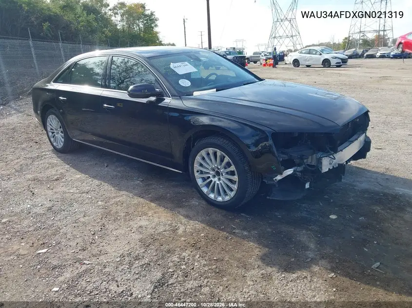 AUDI A8 2016, VIN WAU34AFDXGN021319