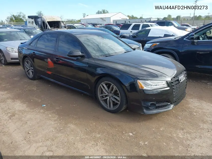 2017 AUDI A8 VIN WAU44AFD2HN003273 — фото 2